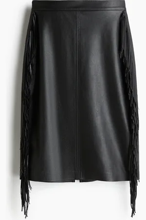 H&M Coated skjørt med frynser