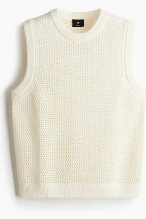 H&M Regular Fit Pointellestrikket singlet