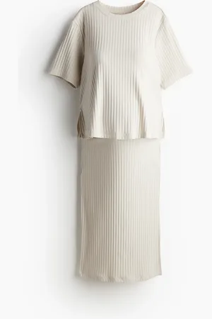 H&M MAMA 2-delt ribbestrikket sett