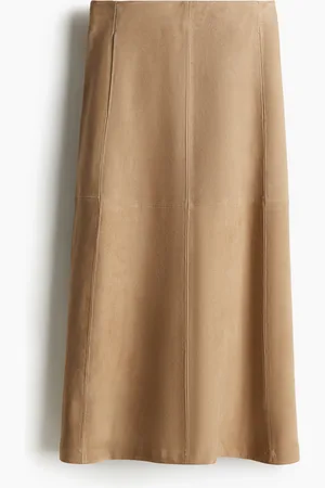 H&M A-lineskåret semsket skjørt