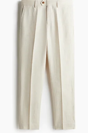 H&M Regular Fit Dresset bukse i linmiks