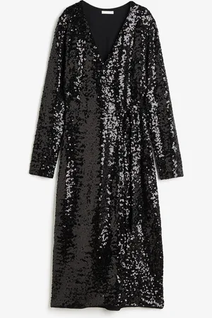 H&M Omslagskjole med paljetter