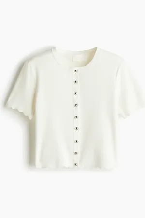 H&M Finstrikket cardigan med bølgekant