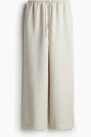H&M Straight linen-blend trousers