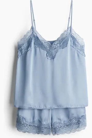 H&M Satengpyjamas med blondekant