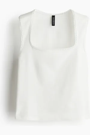 H&M Singlet i trikot med picotkanter
