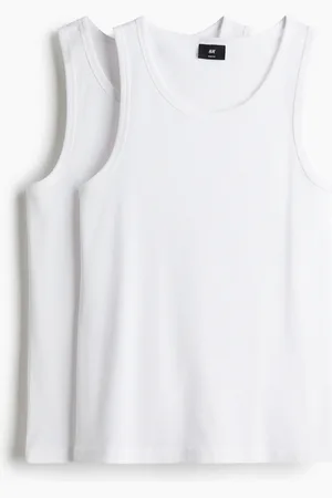 H&M 2-pack Slim Fit Ribbestrikket singlet