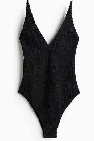 H&M Vaffelsydd high leg-badedrakt