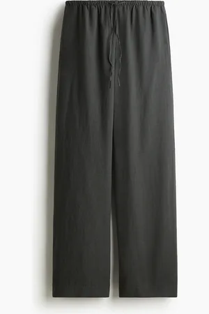 H&M Straight linen-blend trousers