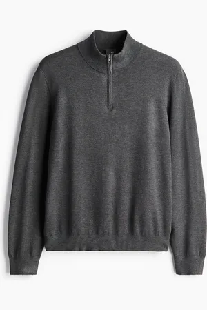 H&M Slim Fit Finstrikket genser med glidelås