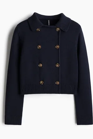 H&M Finstrikket dobbeltspent cardigan