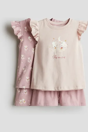 H&M 2-pack pyjamas med volangermer