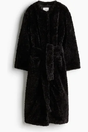 H&M Fluffy tie-belt coat