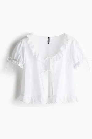 H&M Volangkantet bluse i bomull