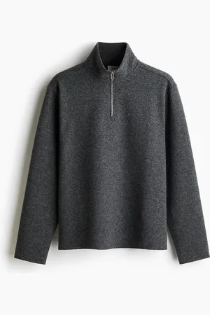 H&M Regular Fit Genser med halvpolo og glidelås