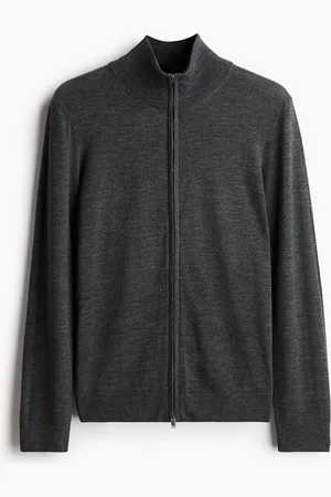 H&M Slim Fit Cardigan i merinoull med glidelås