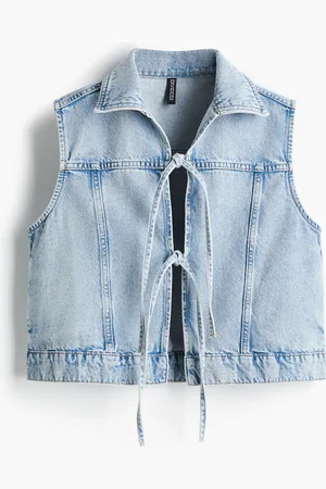 H&M Vest i denim med knyting