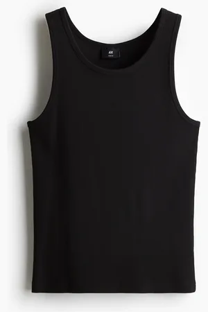H&M Slim Fit Ribbestrikket singlet