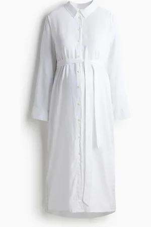 H&M MAMA Skjortekjole i linmiks