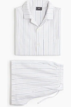 H&M Pyjamas med skjorte og shorts i bomull