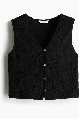 H&M Vest i strukturmønstret trikot