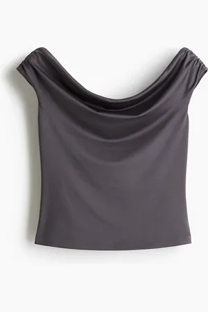 H&M Drapert off shoulder-topp