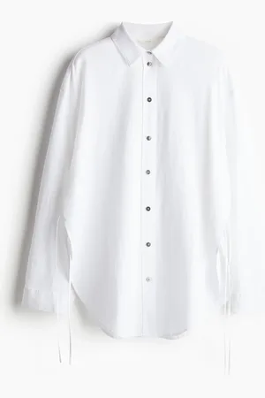 H&M Skjorte i linmiks med knyting