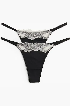 H&M 2-pack stringtruse tanga i micro og blonde