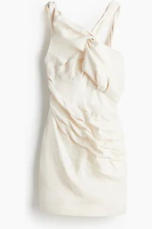 H&M Asymmetrisk minikjole i lin