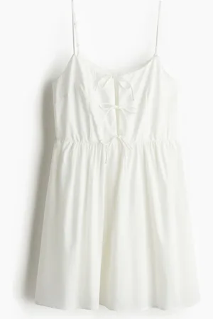 H&M Kjole i poplin med knyting