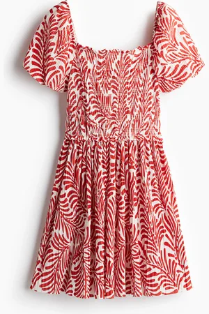 H&M Krinklet kjole med vaffelsydd liv
