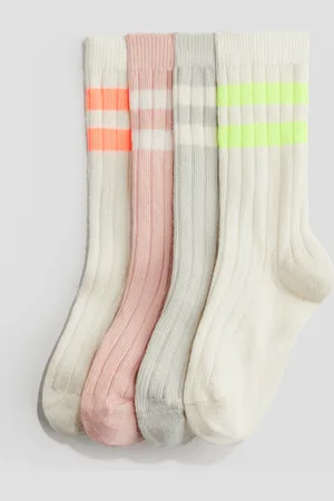 H&M 4-pack ribbestrikkede sokker