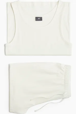 H&M Pyjamas i bomull med singlet og shorts