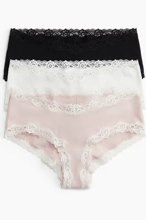 H&M MAMA 3-pack truse hipster i bomull med blondekant