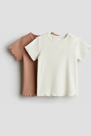 H&M 2-pack ribbestrikket genser i bomull