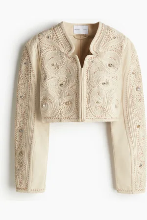 H&M Brodert blazer i canvas