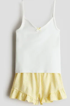 H&M Pyjamas i bomull med volangkant