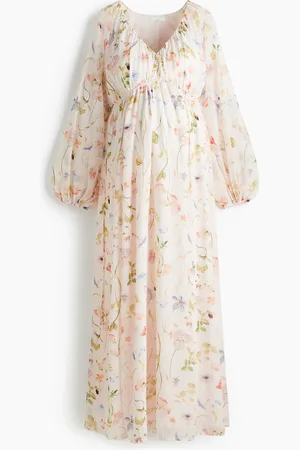 H&M MAMA Maxikjole med ballongermer