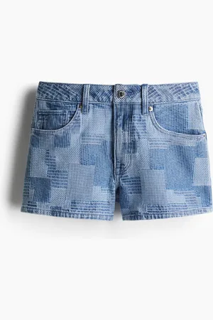 H&M Denimshorts med patchwork-look