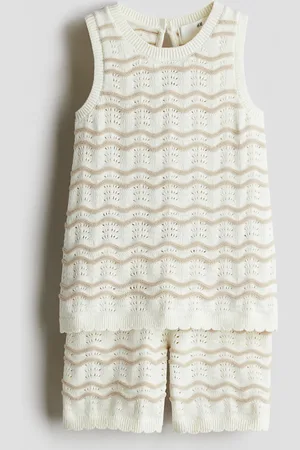 H&M 2-delt pointellestrikket sett