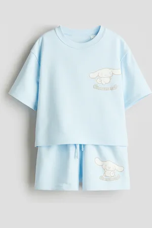 H&M 2-delt sett med topp og shorts med trykk