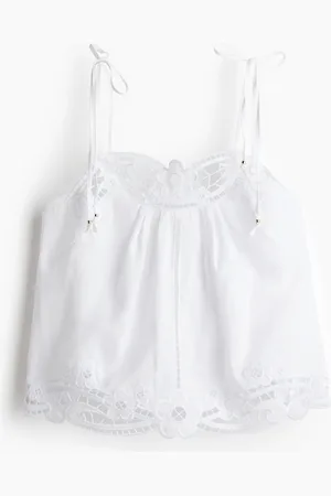 H&M Topp i lin med knyting