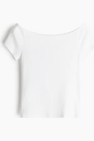 H&M Ribbestrikket off shoulder-topp
