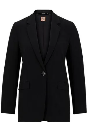HUGO BOSS Relaxed-fit jacket in crease-resistant Japanese crepe