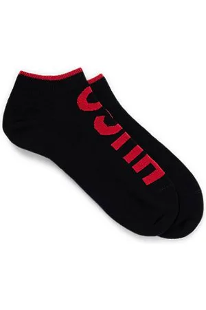 HUGO BOSS Two-pack of cotton-blend ankle socks with logos