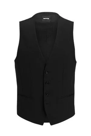 HUGO BOSS Slim-fit waistcoat in stretch virgin wool