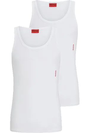HUGO BOSS Two-pack of stretch-cotton tank tops with logo