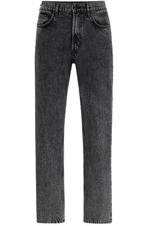 HUGO BOSS Regular-fit regular-rise jeans in grey denim