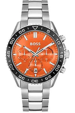 HUGO BOSS Link bracelet chronograph watch with orange dial