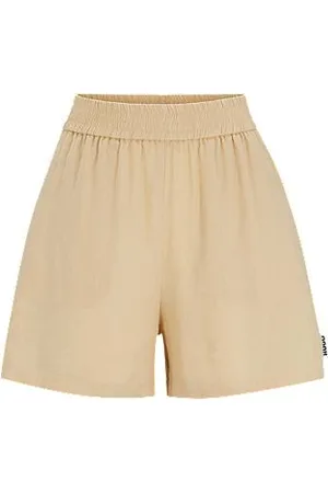 HUGO BOSS Linen-blend shorts with a wide leg